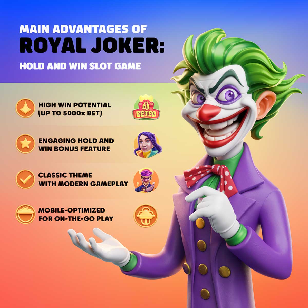 Royal Joker: Hold and Win slot game main features